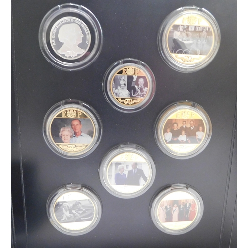 124 - Strength & Stay/Seven Decades of Devotion 8 coin set with certificates and A full silver sovereign w... 