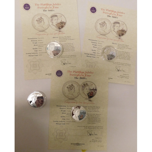 188 - Four - platinum Jubilee/portraits in time coins with certificates