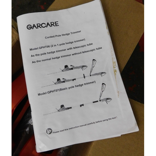 543 - Garcare corded pole hedge trimmer - boxed (unchecked)