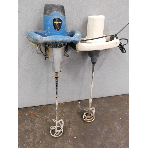 595 - 2 Electric plaster mixers - unchecked