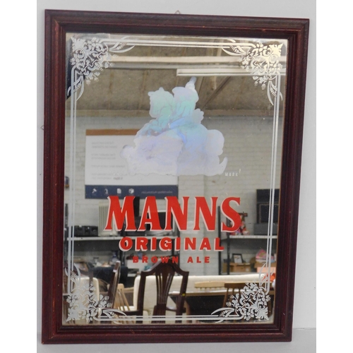 624 - Vintage Mann's Brown Ale advertising mirror approx. 18