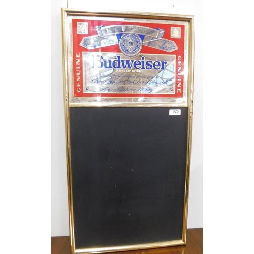 625 - Budweiser advertising mirror/black board