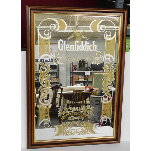 635 - Large Glenfiddich whisky advertising mirror approx. 33