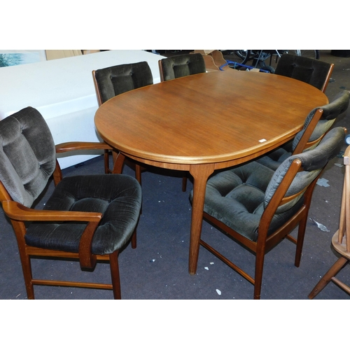 645A - Mid Century McIntosh extending dining table and six chairs