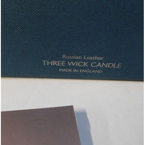 651 - Large 'Molton Brown' three wick candle - 480 gram - Russian Leather