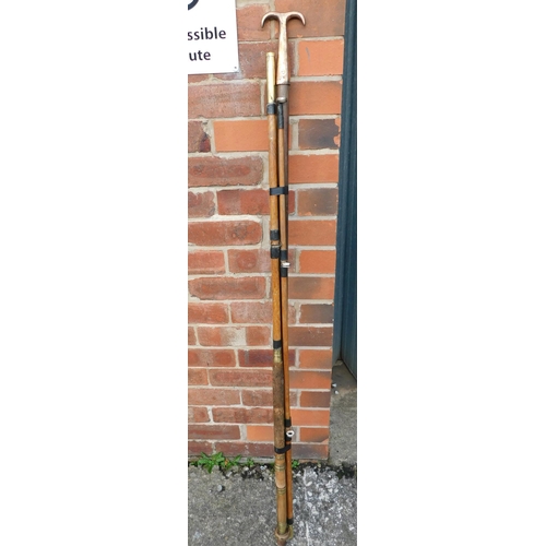 656 - Vintage boat hook and rod