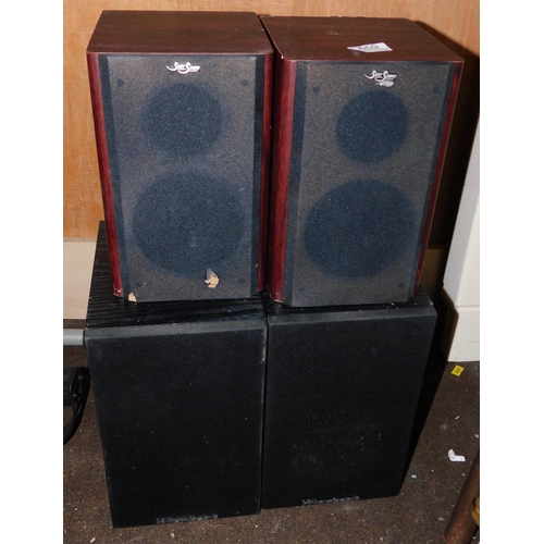 659 - Wharfedale Diamond Pro speakers W/O and pair of amplified speakers (unchecked)