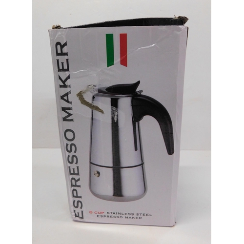 678A - Six cup stainless steel espresso maker