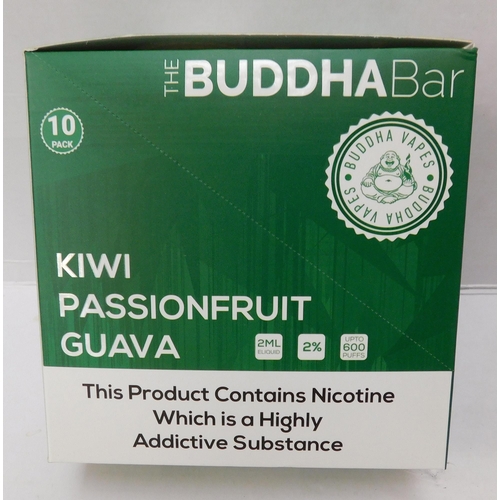 723A - Box of 10 Buddha Bar vapes - 600x puff vapes - Kiwi Passionfruit Guava