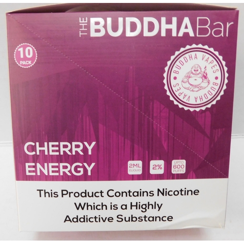 731 - Box of 10 Buddha Bar vapes - 600x puff vapes - Cherry Energy