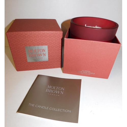 738 - Large 'Molton Brown' three wick candle - 480 gram - Rosa Absolute