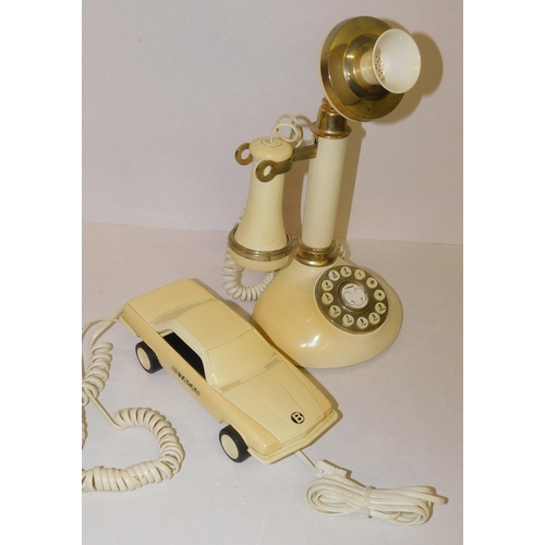 740 - Two retro telephones - candlestick and taxi