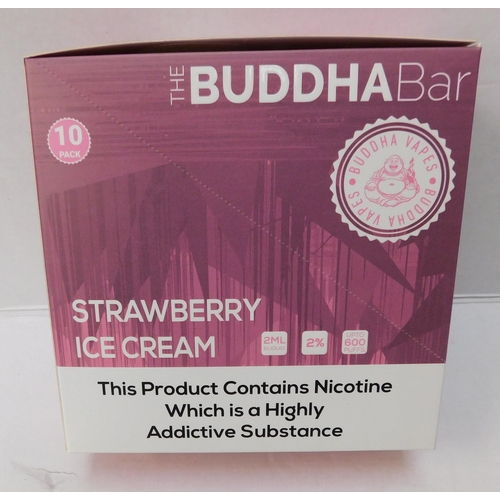 747 - Box of 10 Buddha Bar vapes - 600x puff vapes - Strawberry Ice-cream