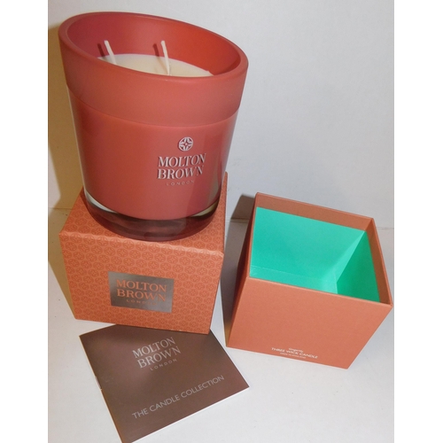 757 - Large 'Molton Brown' three wick candle - 480 gram - Ginger Lily