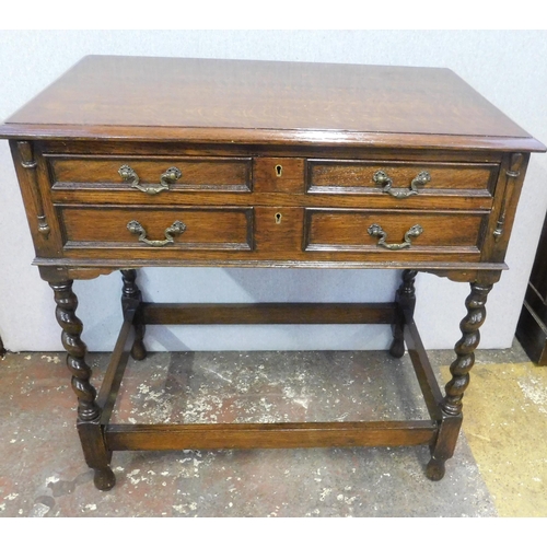 774 - Full canteen of cutlery in oak two drawer cabinet