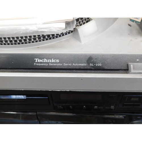 769A - Technics turntable, Kenwood and Sony deck with cabinet