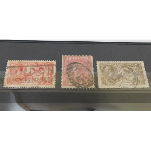 204A - Antique & vintage - GB stamps on stock card