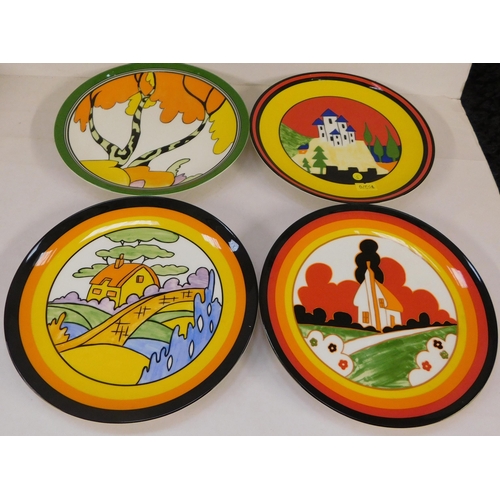 217 - Four - Wedgwood/Clarice Cliff - Bizarre pattern plates