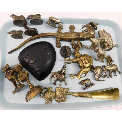 346 - Bronze & brass including - imps & animals figures