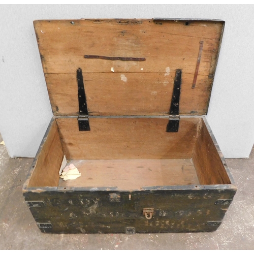 386 - Large vintage wooden chest