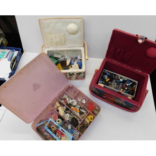 90 - Sewing boxes & contents