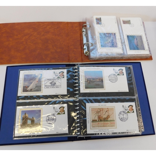 179 - Two/albums of Benham - silk FDCs