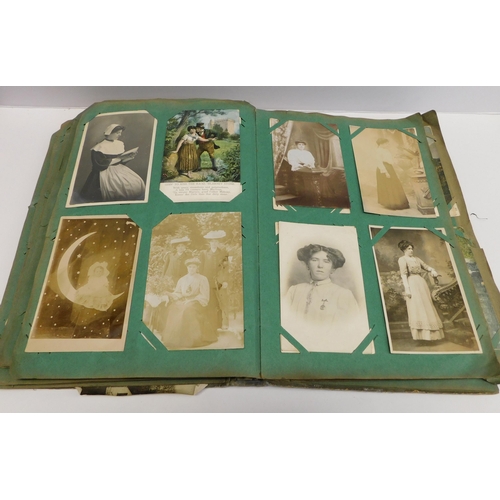 180 - Antique - photograph & postcard album