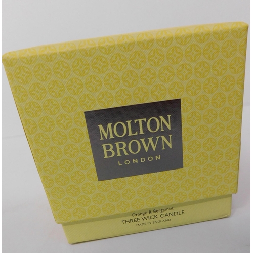 591A - New and boxed Molton Brown 3 wick candle - Orange and Bergamot