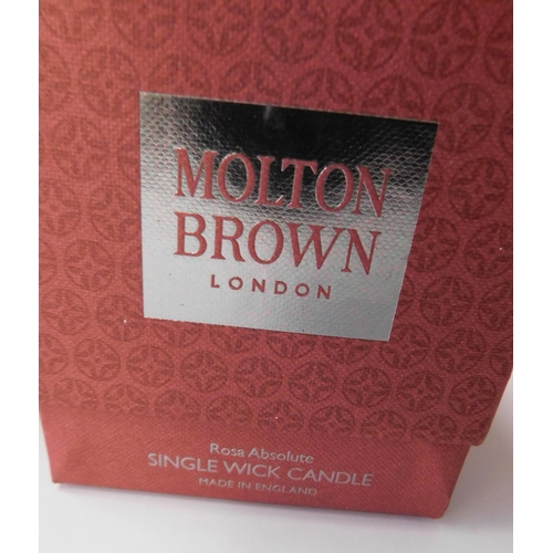 755 - Two new Molton Brown single wick candles - 'Rosa Absolute'