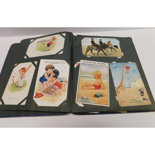 76 - Postcard album - & vintage cards