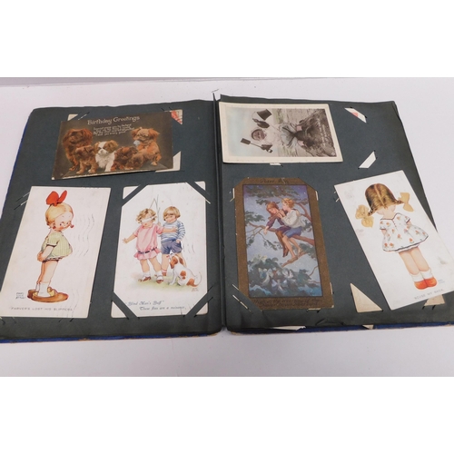 76 - Postcard album - & vintage cards