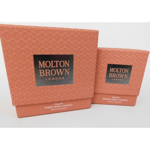 774 - New and boxed Molton Brown 3 wick and single wick candles - Ginger Lily