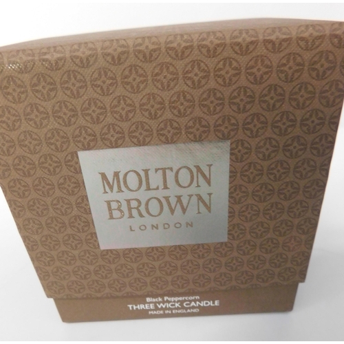 782 - New and boxed Molton Brown 3 wick candle - Black Peppercorn