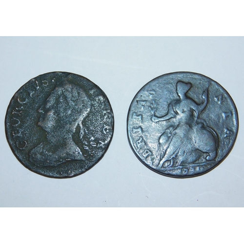 141 - Two/Antique - George I era coins