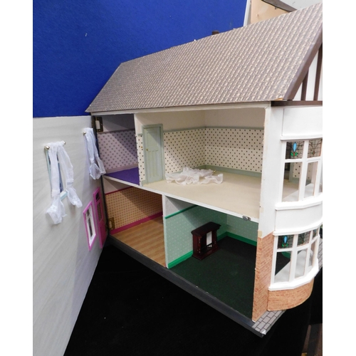 24 - Large dolls emporium - traditional style dolls house approx. 32L x 28H x 28D...