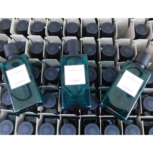 526 - Box of 200 miniature Hermes body shower gel...