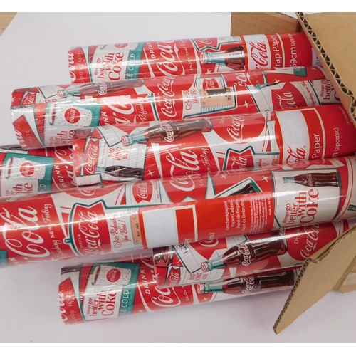 603 - 12x Rolls of 2m Coca Cola wrapping paper