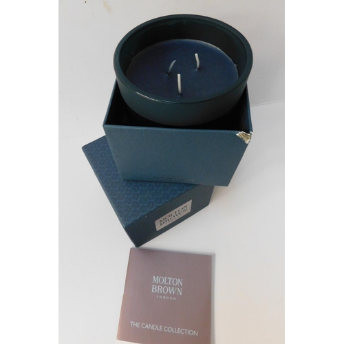 784 - New and boxed Molton Brown three wick candle - Russian Leather