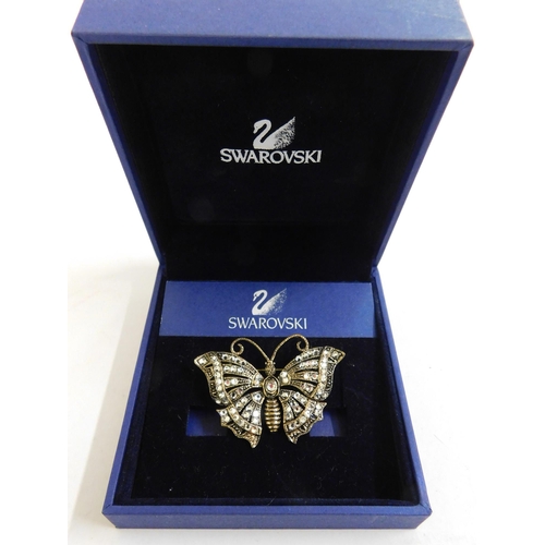 97 - Swarovski - butterfly brooch/boxed