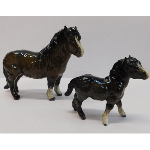 137 - Beswick - Shetland pony & foal
