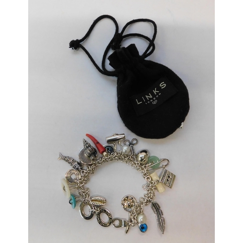 138 - Links of London - silver charm bracelet
