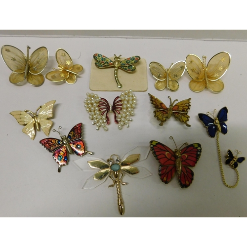 149 - Butterfly & dragonfly - brooches