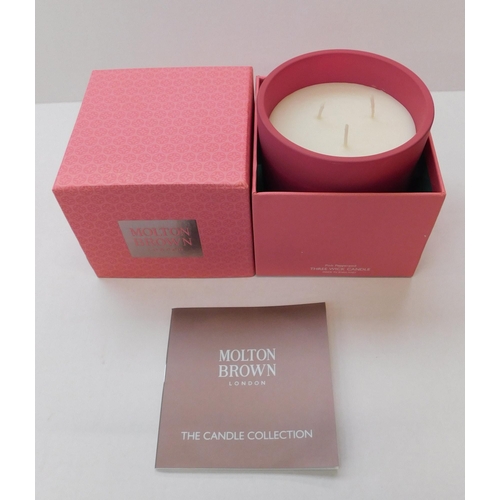 169 - Molton Brown - three wick candle/Pink Pepperpod - as new
