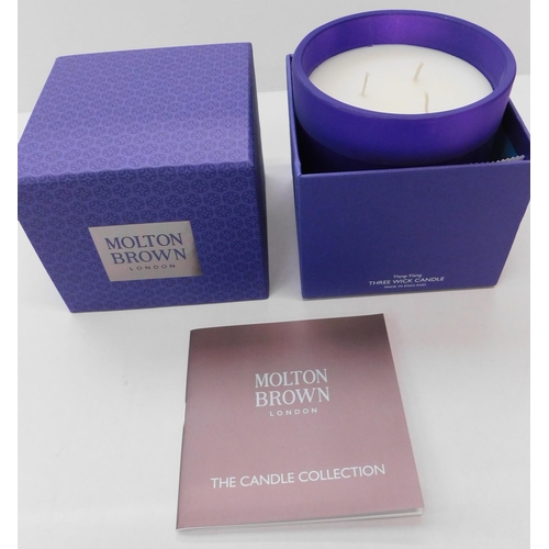 189 - Molton Brown - three wick candle/Ylang Ylang - as new