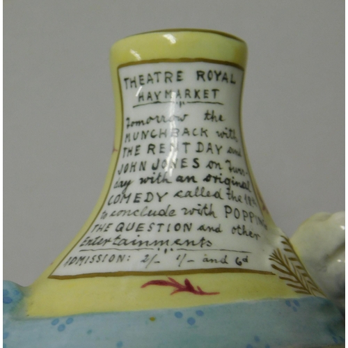 218 - Pair of Royal Crown Derby - Mansion Dwarf figures with advertising flyers on hats