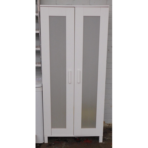 544 - Two door white and Perspex wardrobe