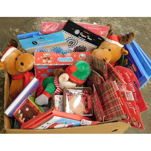 551 - Large box of assorted new Christmas items