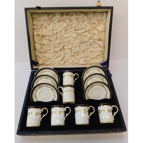 56 - Antique - Crescent China tea set & display case
