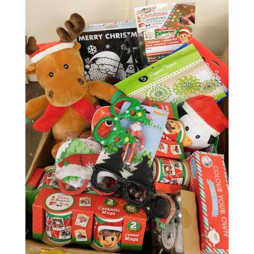 566 - Large box of assorted new Christmas items