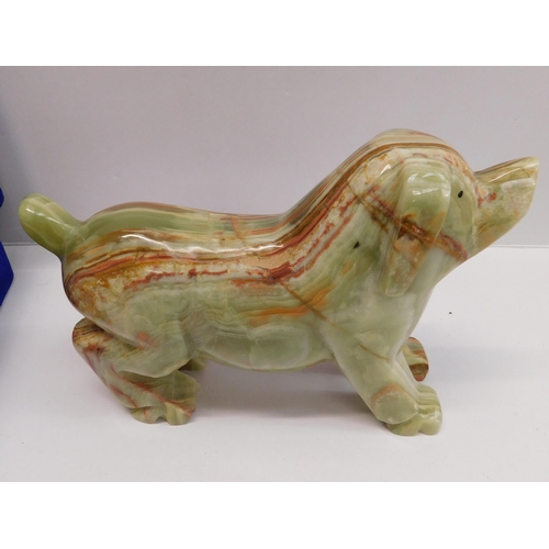 59 - Calcite/dog figure - approx. 21
